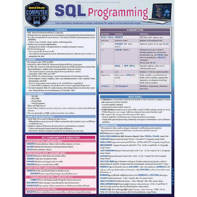 SQL Programming Quick Study Computer Staffs of BarCharts - Jarir.com KSA