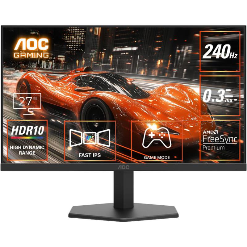 اية او سي 27G11ZE2 27 بوصة، شاشة ألعاب، دبليو ال اي دي، دقة 1080 بيكسل، 240‎ Hz، 0‎.3‎ms، أحمر‎/‎أسود