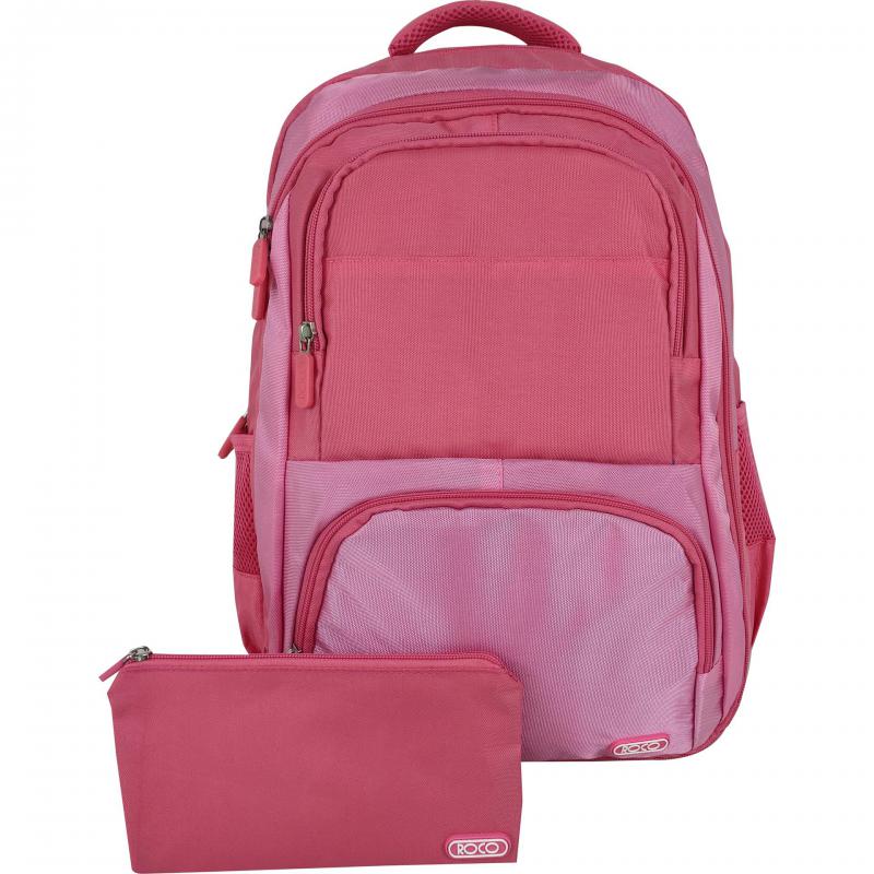 Roco 2 Tone Mix Backpack with Accessory | Bags School Knapsack | School Supplies | School Bags | Fashion Collection