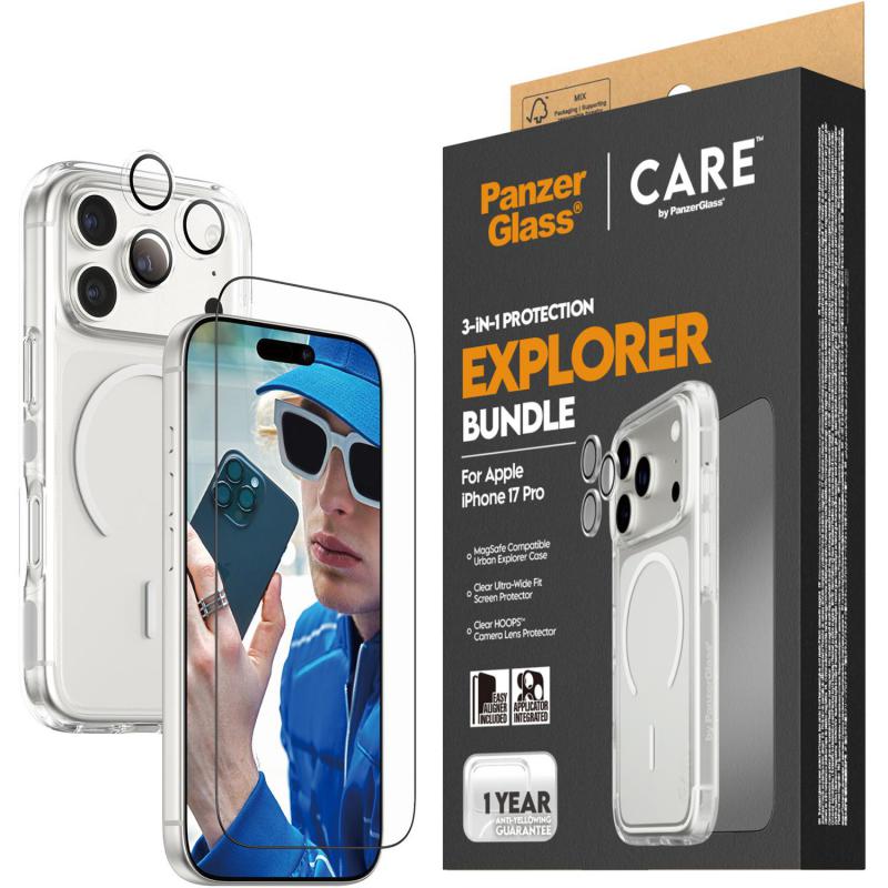 PanzerGlass PanzerGlass 3-in-1 Pack Hard Magsafe Case + ultra-wide Fit Screen Protector + Ho Case: 100% Recycled Plastic, Screen Protector: 60% Recycled Glass