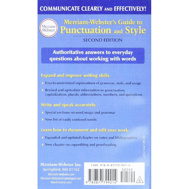Merriam-Webster's: Guide to Punctuation and Style | معاجم وقواميس | معاجم وقواميس | الكتب الانجليزية | وصل حديثاً | الشحن الدولي Merriam-Webster's: Guide to Punctuation and Style | معاجم وقواميس | معاجم وقواميس | الكتب الانجليزية | وصل حديثاً | الشحن الدولي