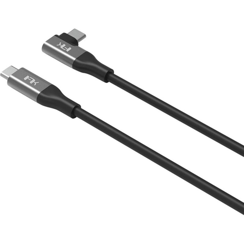 فيل تك كلييو كابل USB-C الى USB-C (زاوية يمين) سلك شحن ونقل بيانات 1 متر، 3.28 قدم اسود 2