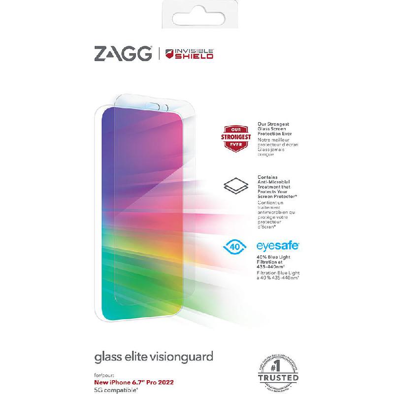 Zagg Invisible Shield Tempered Glass, Eyesafe Technology Filters 40 of