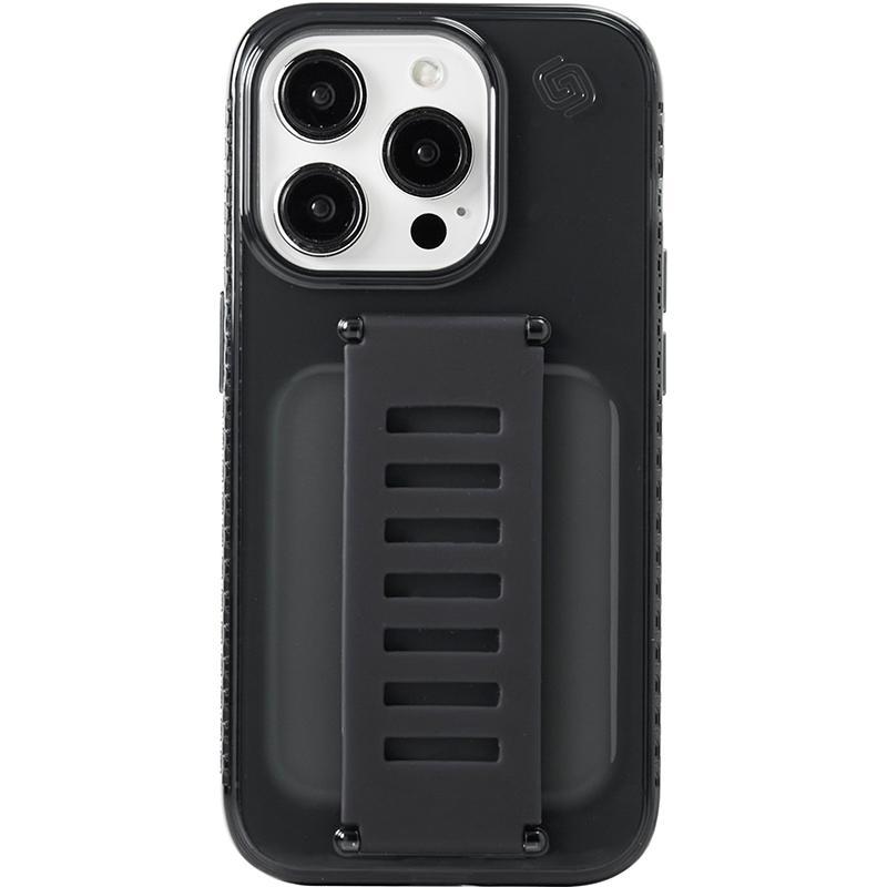 Grip2u Slim Back Cover Mobile Case with Strap, for iPhone 15 Pro, Smoke 2
