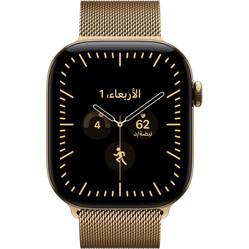 Apple Watch Series 12 46 Smartwatch, GPS + Cellular, 1.85", Radiant Gold Titanium Case, Radiant Gold Milanese Loop, Small/Medium 2