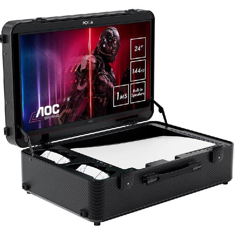 POGA POGA Lux Portable Gaming Case 24" AOC Gaming Monitor, Built-in Speaker, Water and Dust Resistant (IP52)