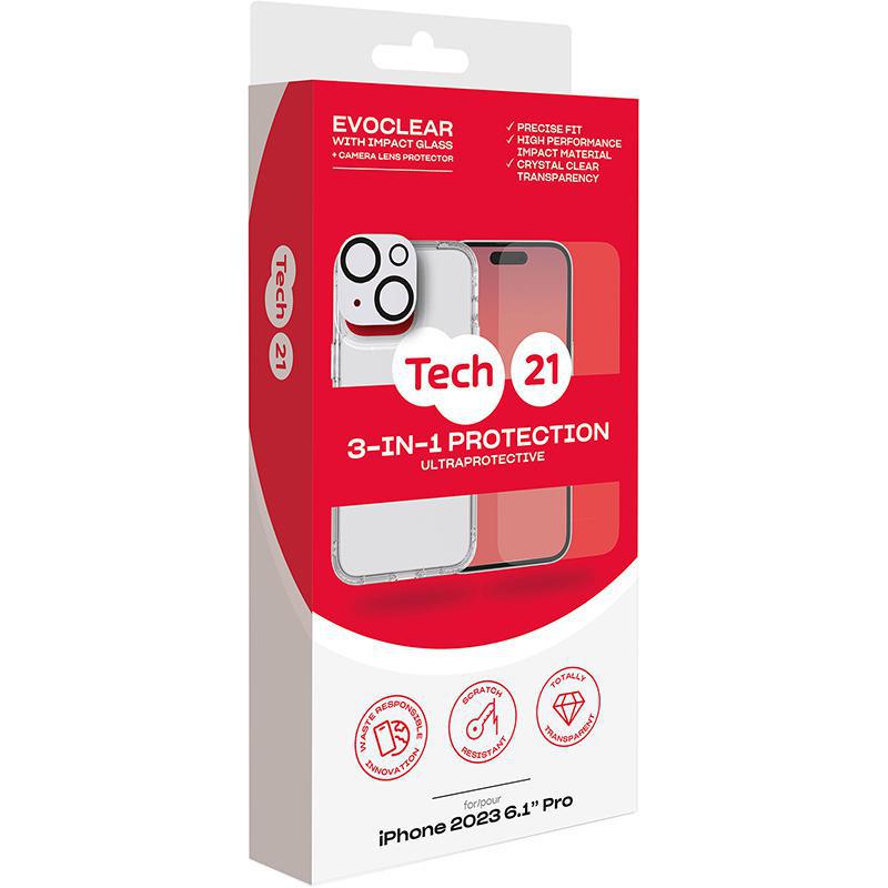 تيك 21 3 في 1 بروتيكشن باك حافظة ايفو كلير + حامي زجاج الشاشة المقاوم للصدمات + درع حماية الكاميرا مجموعة حافظة للهاتف الذكي | ملحقات الهواتف الذكية | حافظات الحماية | أطقم ملحقات الهواتف الذكية | أفضل العروض