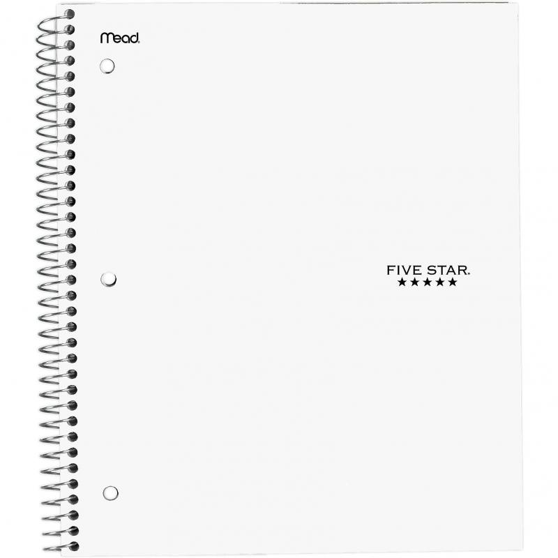 Five Star Notebook, Water-resistant Cover, 8.5 X 11 in, 200 Pages (100 Sheets), Quad Ruled, Assorted, Color and Design May Vary