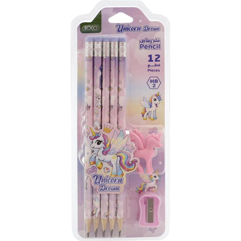 Roco Hot Focus Unicorn Stationery Set | School Supplies | Pencils & Pens | Pencils