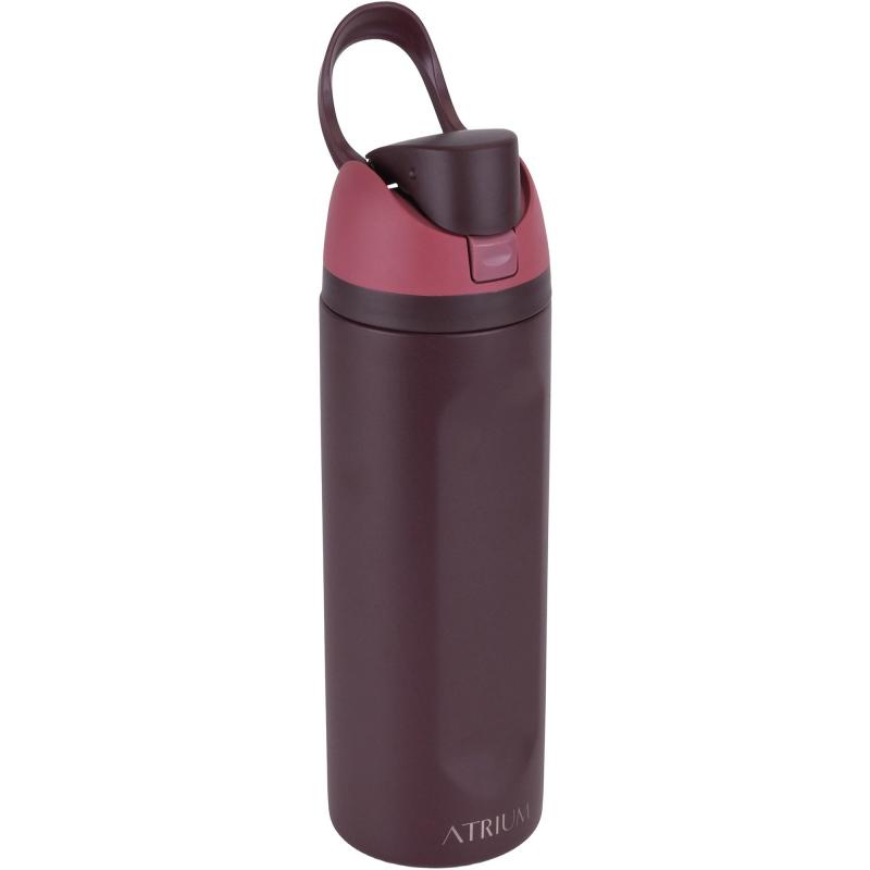 اتريوم كوب زجاجة ماء من الفولاذ المقاوم للصدأ مع شفاطة وغطاء بزر ضغط وقفل بارد 710.00 ml ( 1.25 pt ) أحمر داكن أردوازي