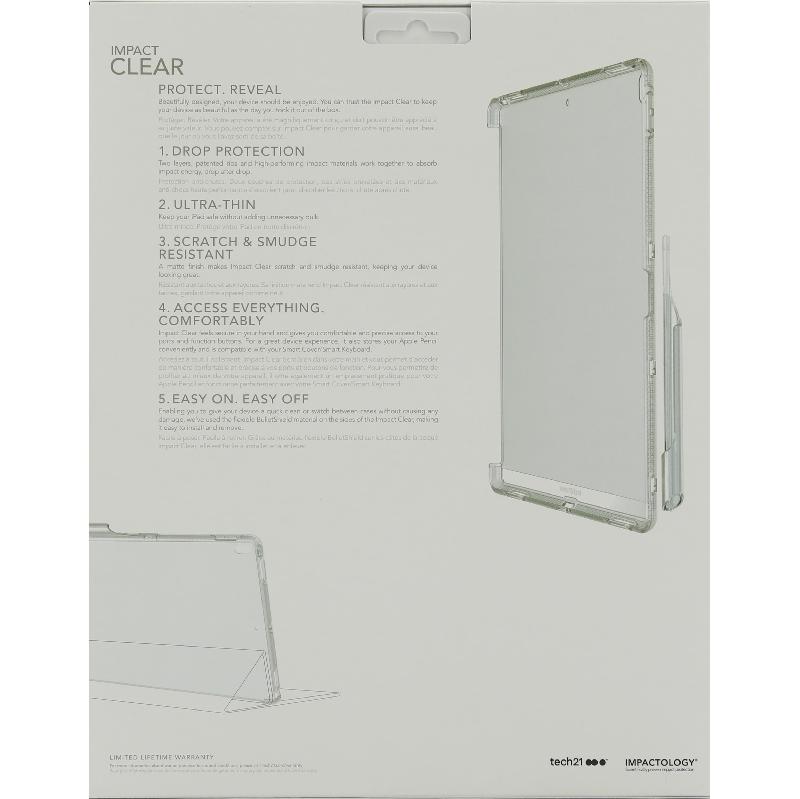 Tech21 Impact Clear Back Cover Tablet Case, for iPad Pro 12.9 - 2019, Silver