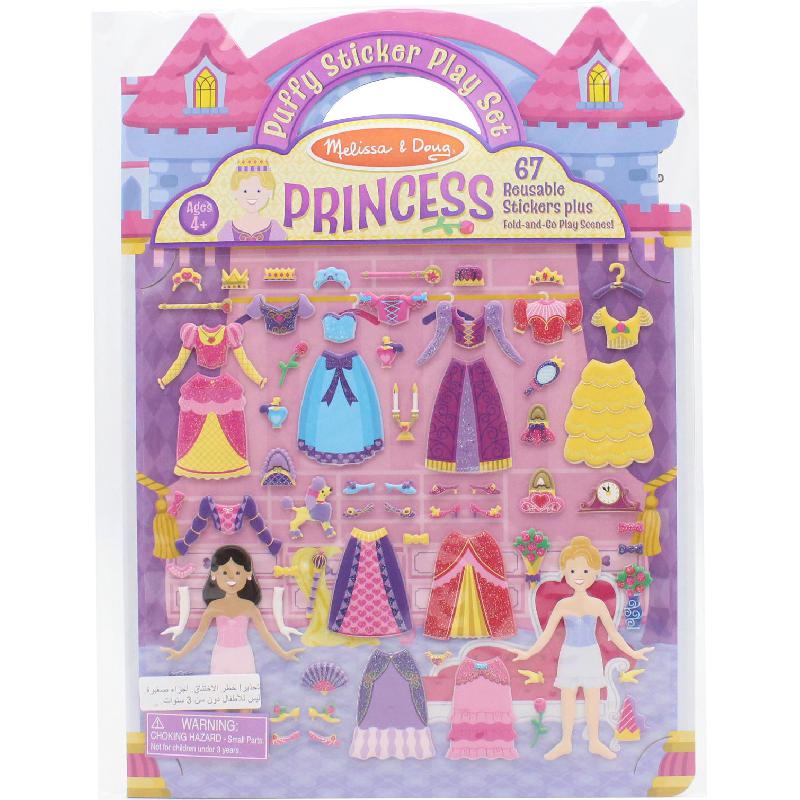 Melissa & Doug Puffy Sticker Play Set Princess Fashion Activity Set 4 ...