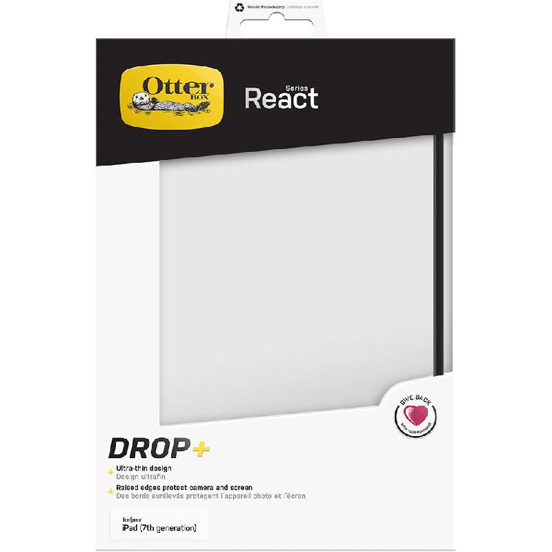 OtterBox React Back Cover Tablet Case, for iPad 10.2 8th Gen/iPad 10.2 - 2019, Black