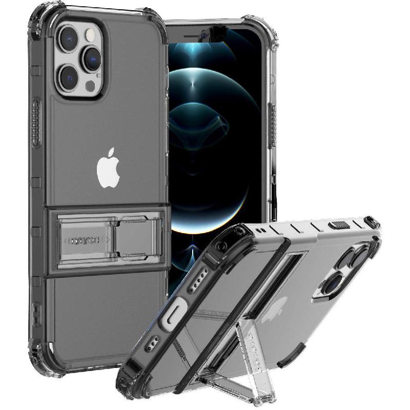 Araree Mach Stand Back Cover Mobile Case with Stand for iPhone 12/iPhone 12 Pro Black Araree