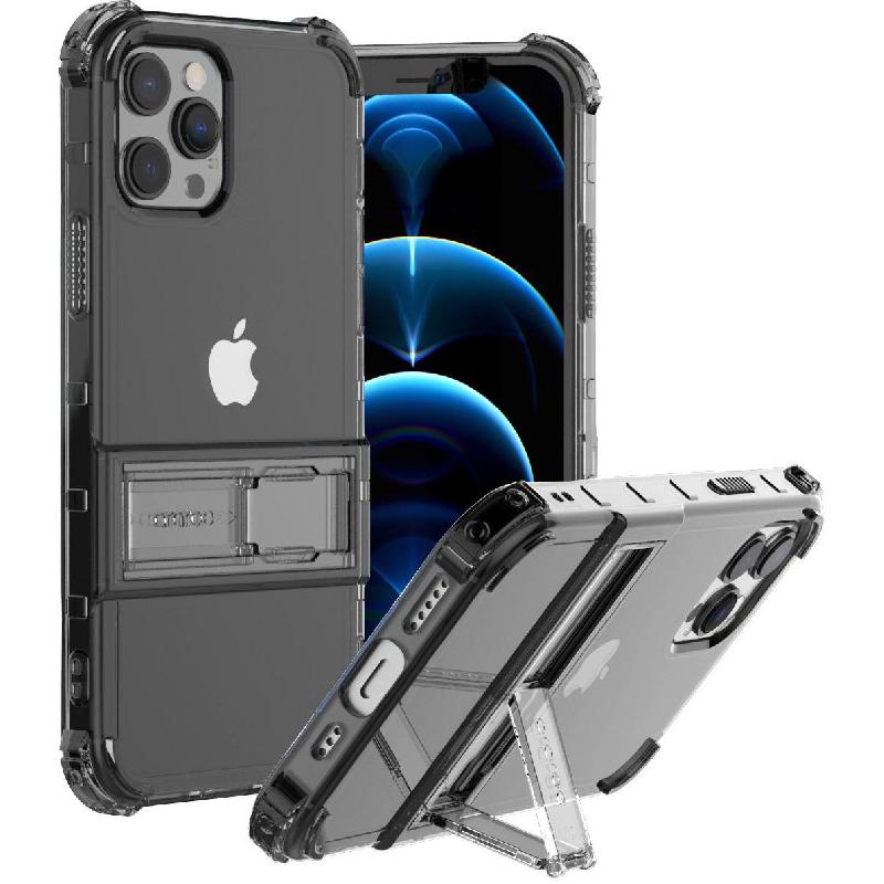Araree Mach Stand Back Cover Mobile Case with Stand, for iPhone 12 Pro Max, Black