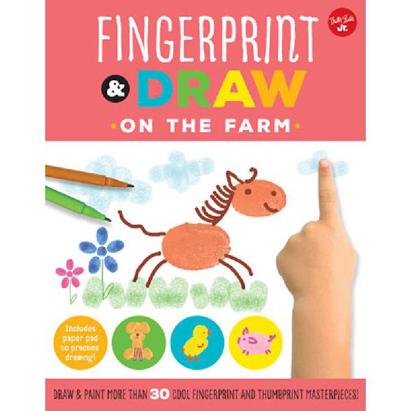 Fingerprint & Draw:On The Farm - Draw & Paint Over 30 Cool Fingerprint and Thumbprint Art Masterpieces | English Books | Audio Books & Videos | Children's Audio Books | Global Shipping | Children Books | Children Activity (5 - 8)
