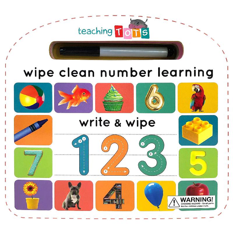 Teaching Tots: Write & Wipe 123 - Wipe Clean Number Learning | Children Books | English Books | Global Shipping | Children - Preschool (1-5) | Children Wipe & Clean Books (3 - 5)
