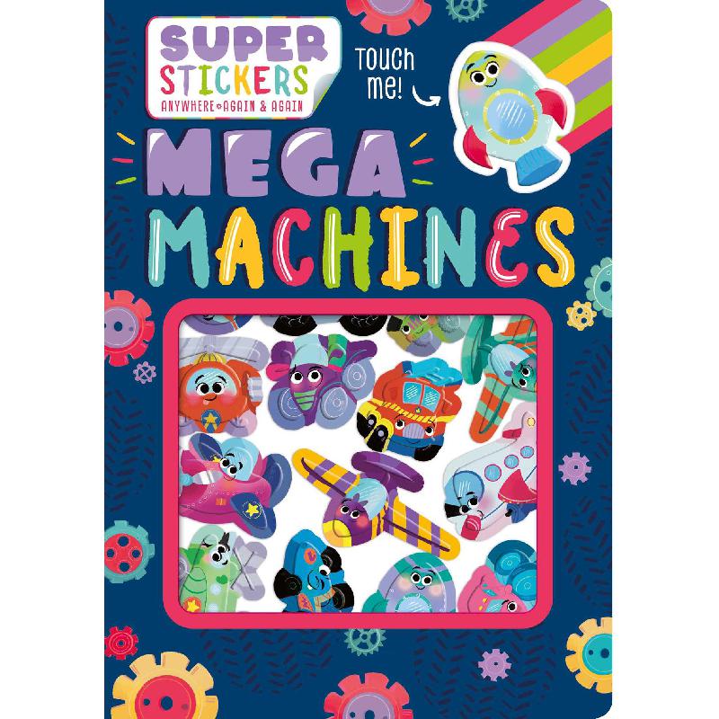 Mega Machines (Stickee Scenes) | الأطفال | الكتب الانجليزية | المراجع والموسوعات | الشحن الدولي | 9-6 كتب للناشئة سن | كتب ملصقات للاطفال (5 - 8)