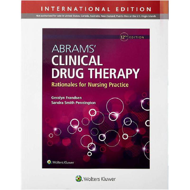 Abrams' Clinical Drug Theraphy | English Books | Medical Books | General Health | Global Shipping | Clearance Offers