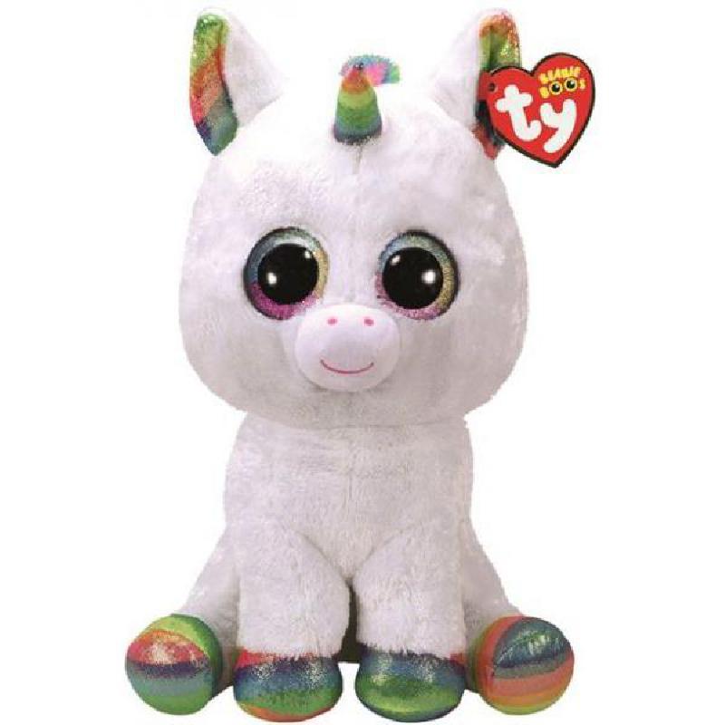 TY Beanie Boos Pixy The Unicorn, with Glitter Eyes Plush Toy, White, 3