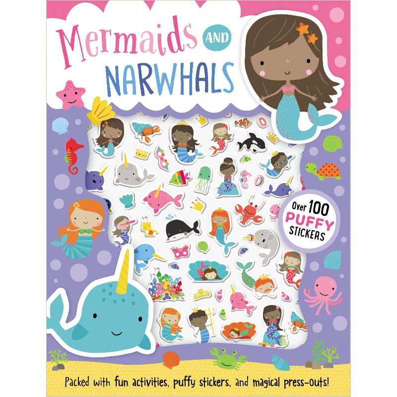 Mermaids and Narwhals - Over 100 Puffy Stickers | English Books | Audio Books & Videos | Children's Audio Books | Global Shipping | Children Books | Children Activity (5 - 8)