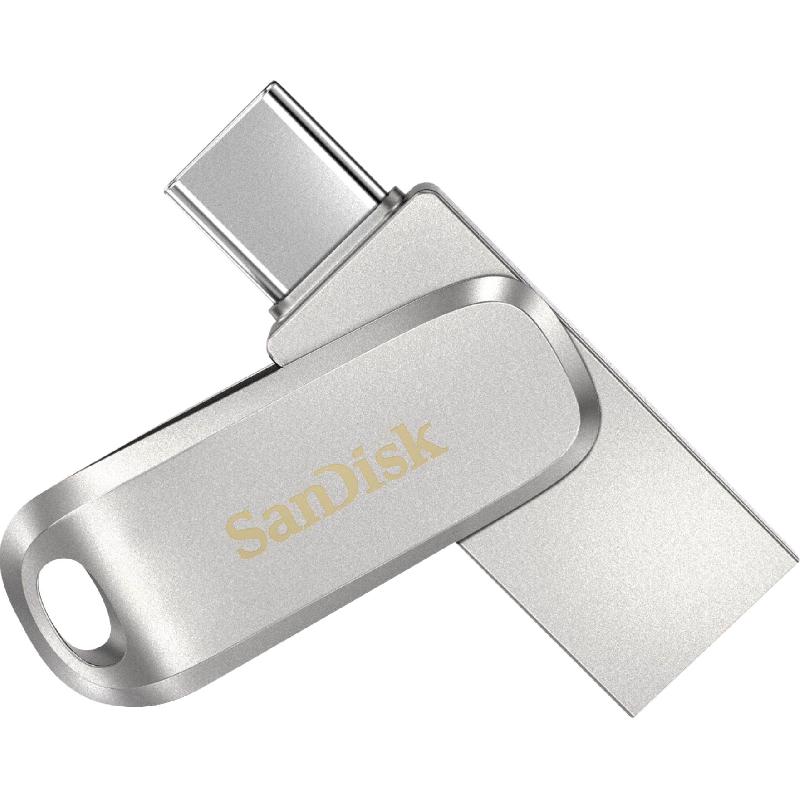 SanDisk Ultra Dual Drive Luxe OTG Drive (USB-C/USB), 64 GB, Silver