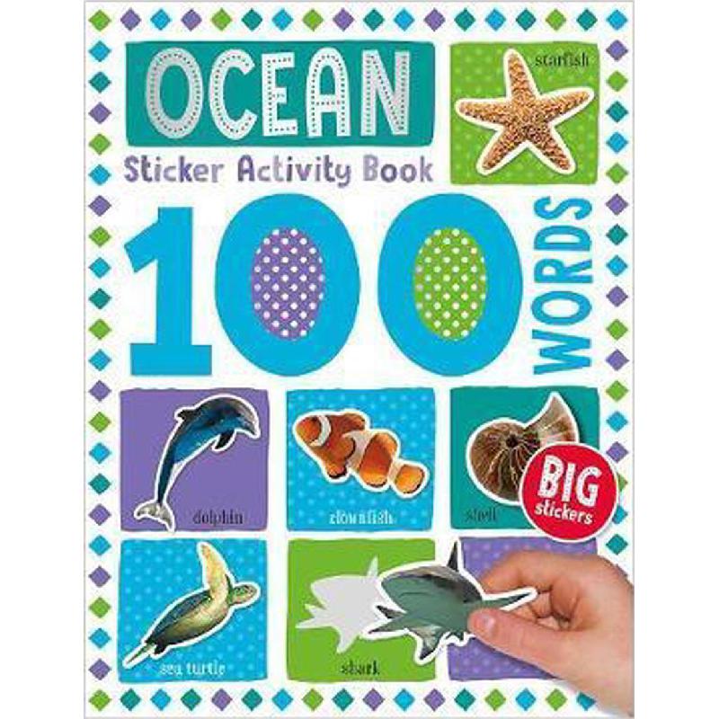 100 Words: Ocean - Sticker Activity Book | Children Books | English Books | Children - Reference/Ency | Global Shipping | Children - Younger (6-9) | Children Sticker Books (5 - 8)