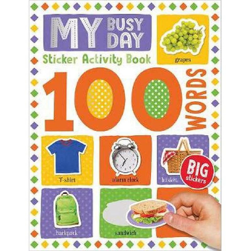 100 Words: My Busy Day - Sticker Activity Book | Children Books | English Books | Children - Reference/Ency | Global Shipping | Children - Younger (6-9) | Children Sticker Books (5 - 8)