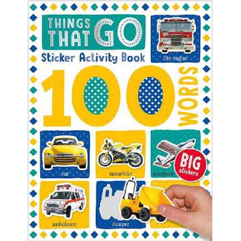 100 Words: Things That Go - Sticker Activity Book | Children Books | English Books | Children - Reference/Ency | Global Shipping | Children - Younger (6-9) | Children Sticker Books (5 - 8)