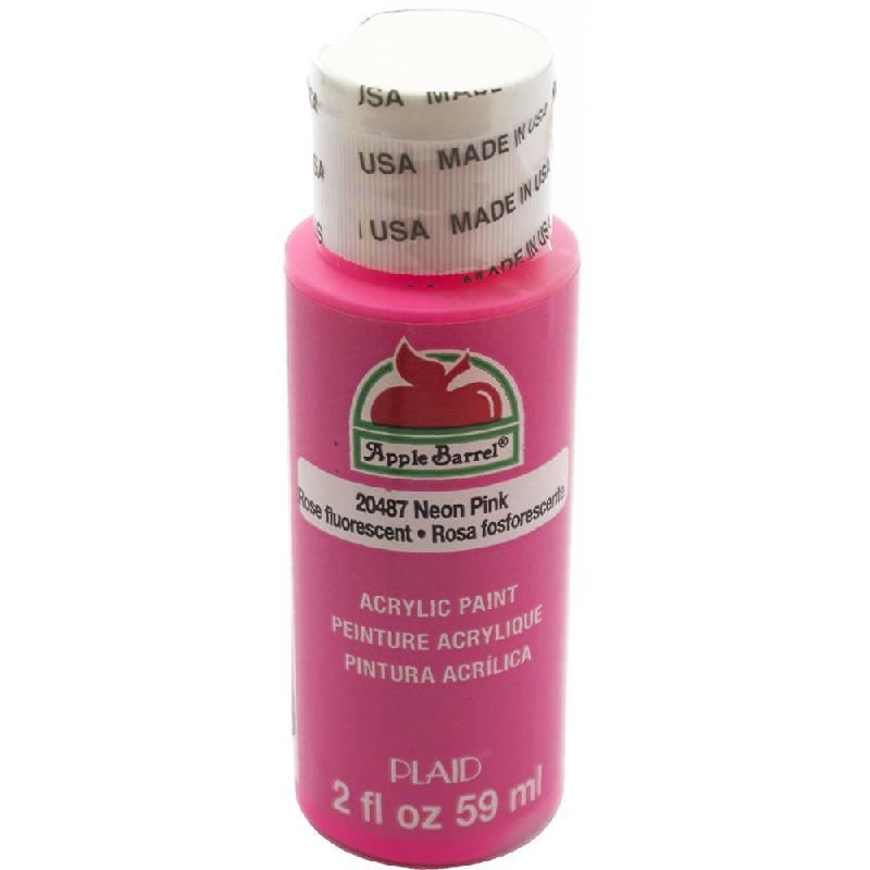 Plaid Apple Barrel Acrylic Paint, Neon Pink, 2.00 oz ( 56.83 ml