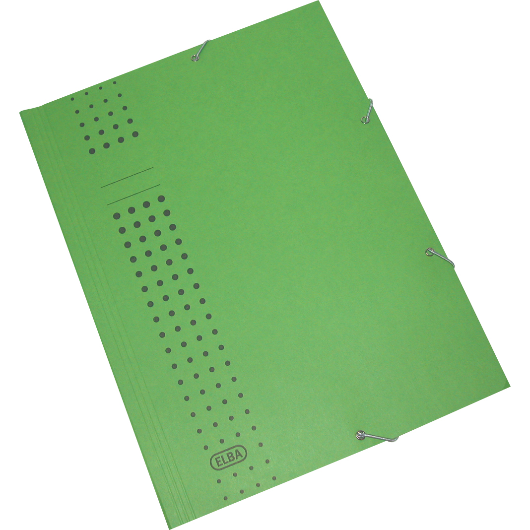 Elba Span Flat File Folder, with Elastic, A4, Green price in Saudi