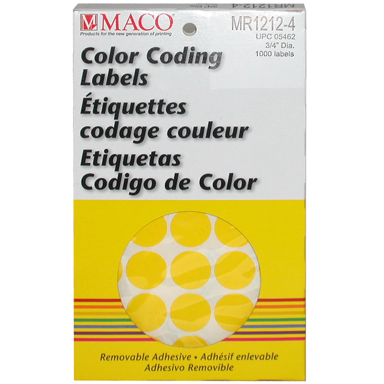 Maco Color Coding Labels A6 - 3/4