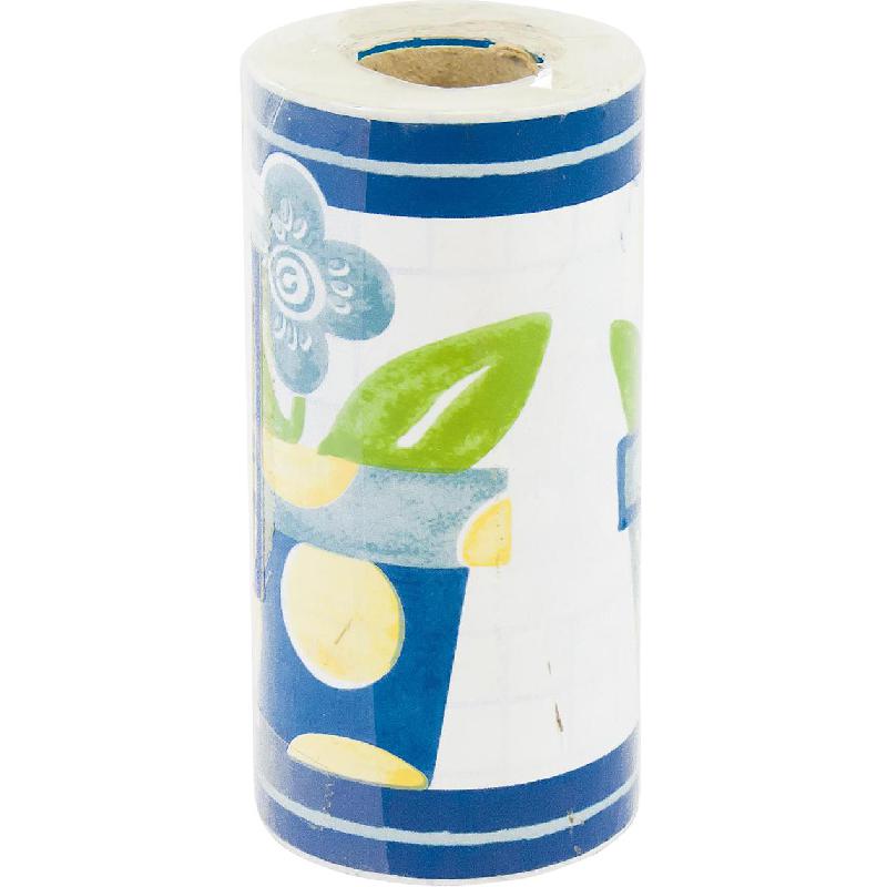 Adhesive Roll Border, Flower Vase Pattern 8721, Blue/White, 10.00 m ( 10.94 yd )X 10.60 cm ( 4.17 in )