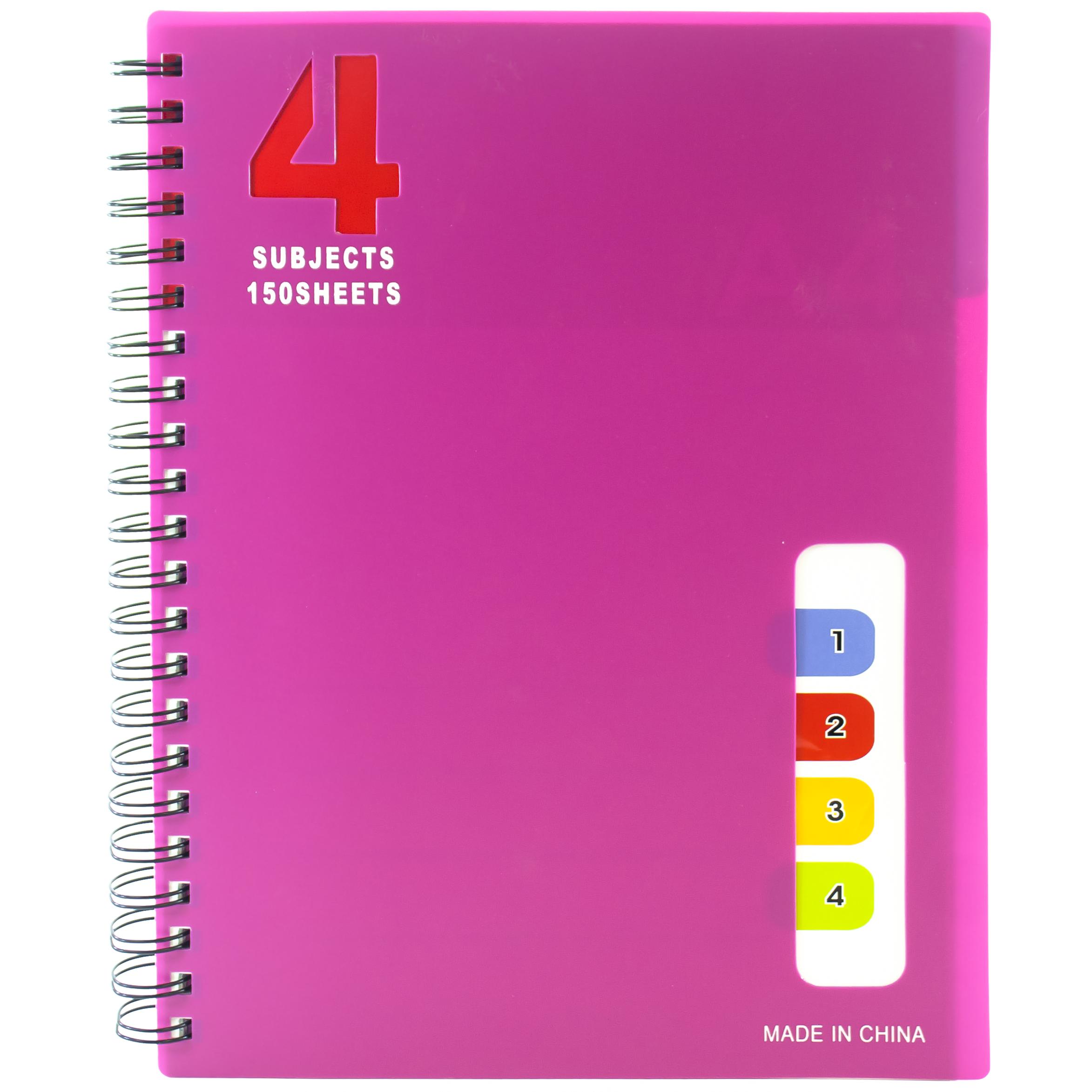 Buy Notebook, A4, 300 Pages (150 Sheets), 4 Subjects, Wide Ruled in Saudi Arabia