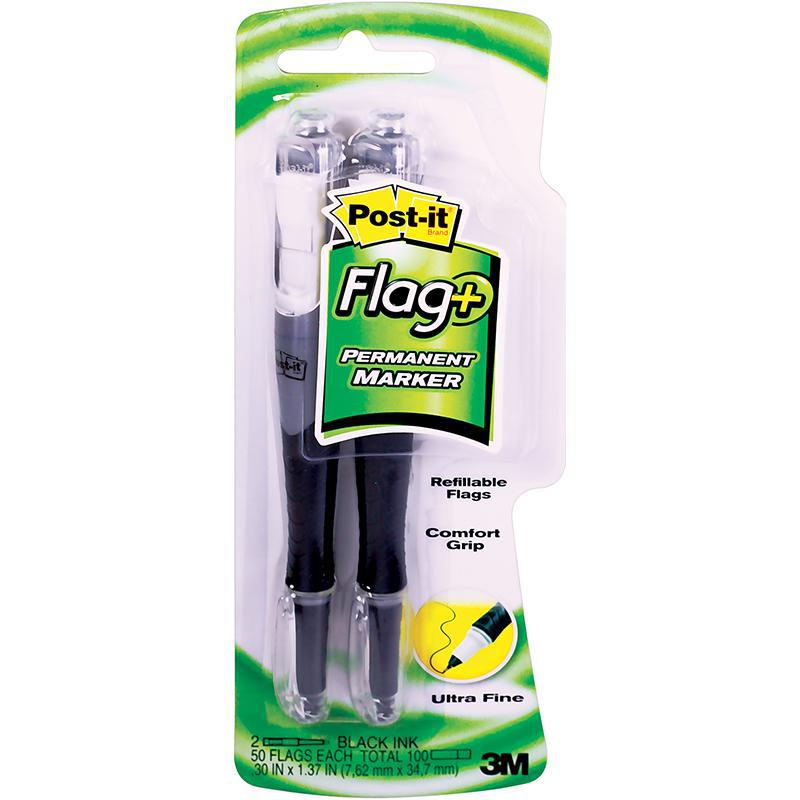 3M Post-it Flag+ Permanent Marker, Ultra Fine Round Tip, Black