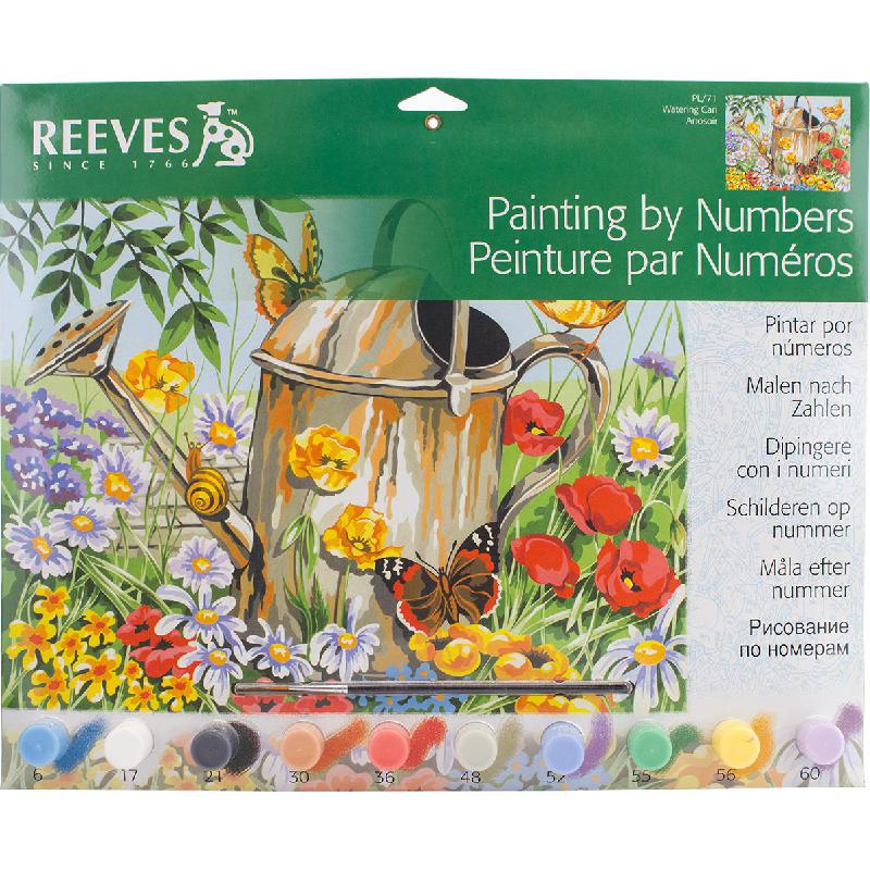 Reeves Paint by Numbers Watering Can Picture Coloring Activity Set All