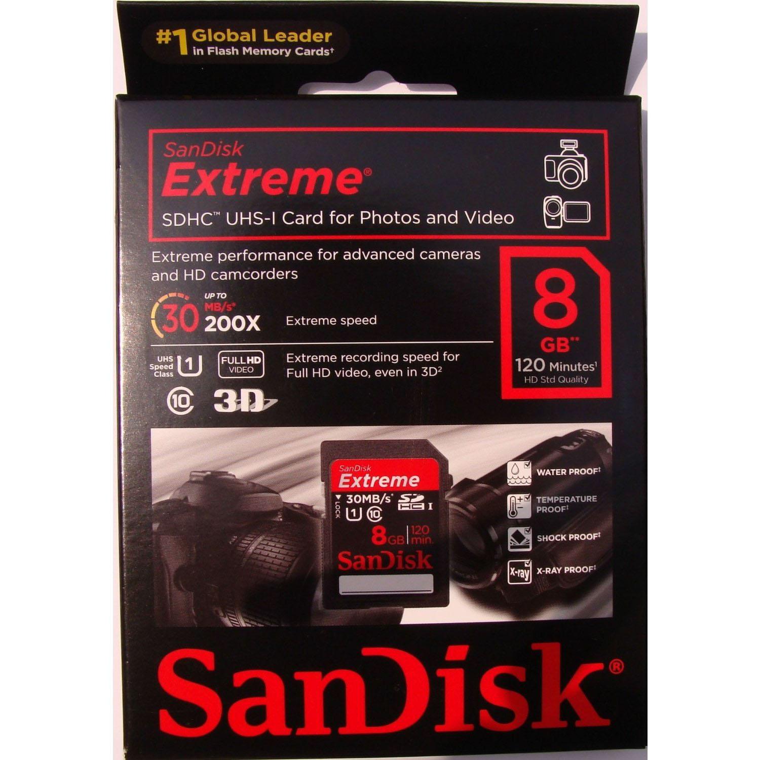 SanDisk Extreme SD Card 8 GB Jarir Bookstore KSA