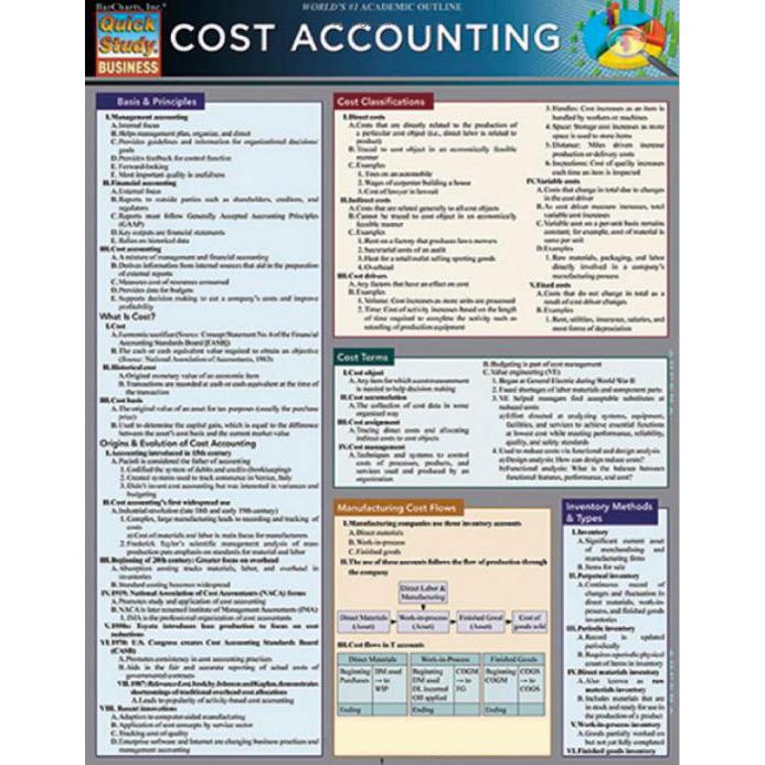 Cost Accounting Quick Study Reference Guide Michael Griffin KSA