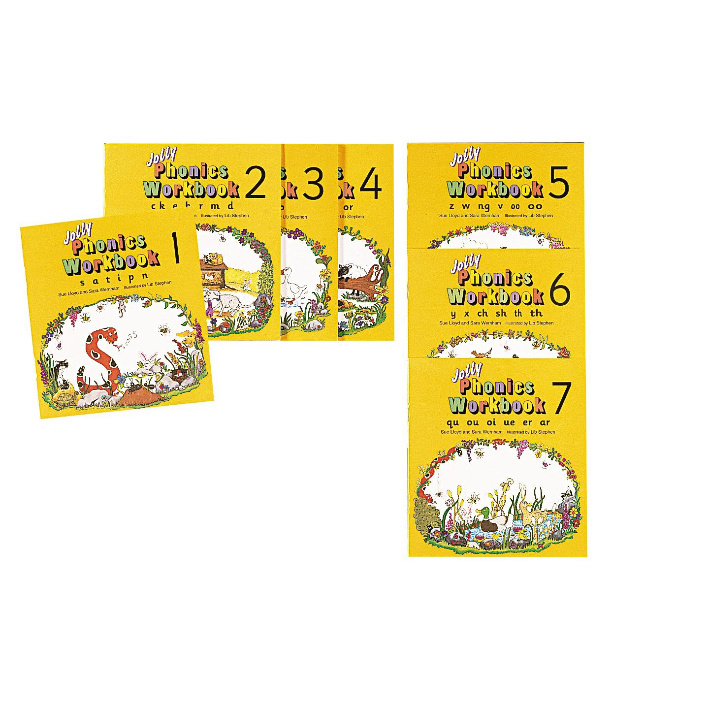 Workbooks, Set of Books 1 - 7 Jolly Phonics Susan M. Lloyd and Sara ...