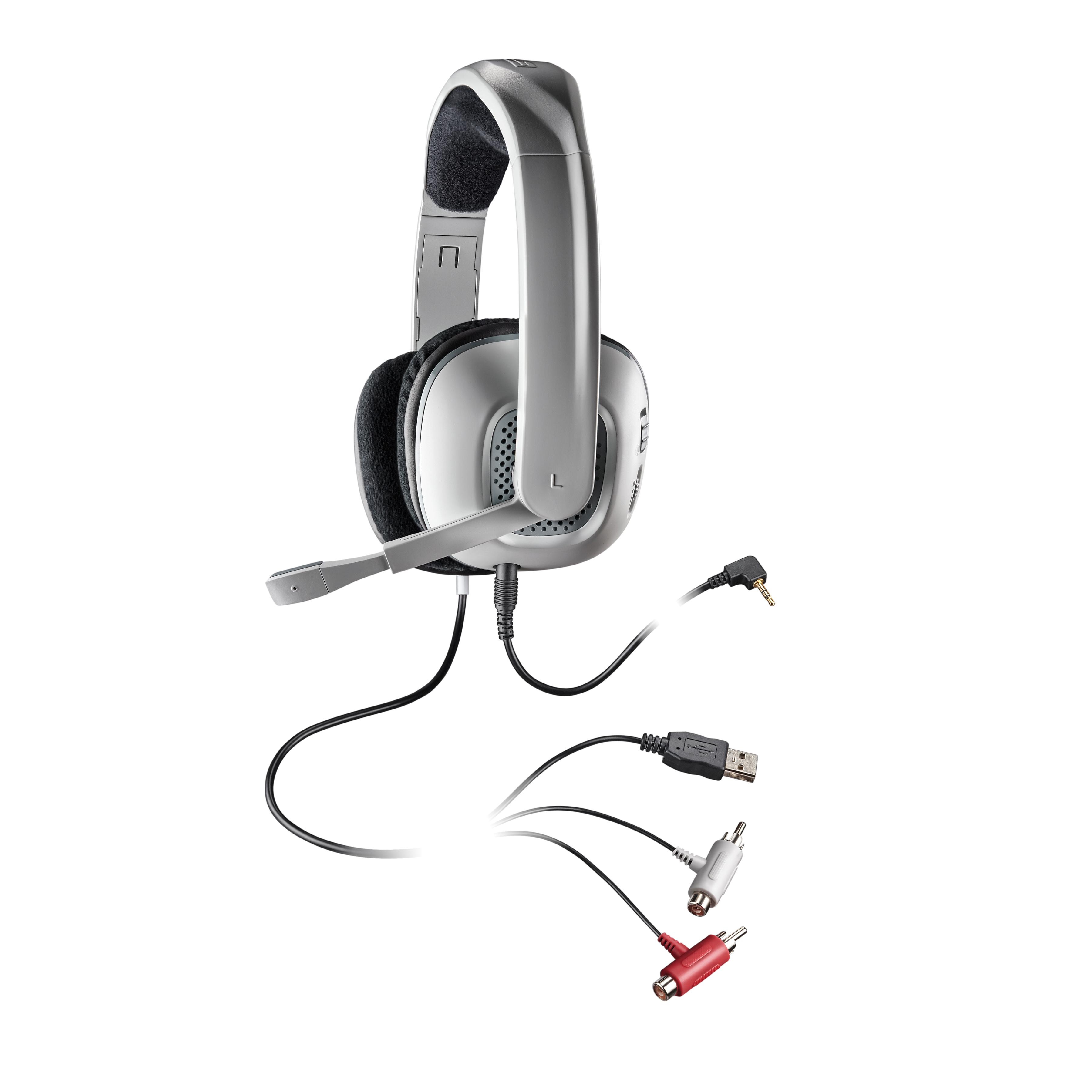 Plantronics GameCom Gaming Headset Wired Silver/Black - Jarir Bookstore KSA