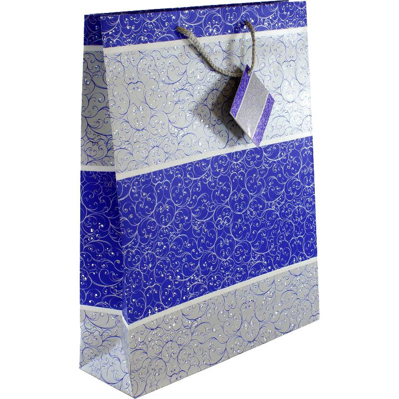 Campap RS016 Gift Bag, Printed, Large, Blue/Silver price in Saudi