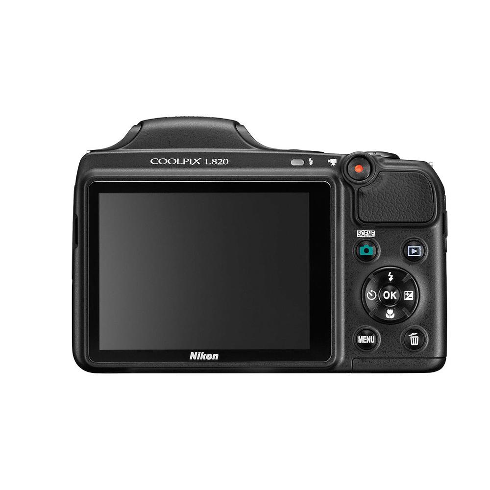 Nikon CoolPix L820 Point and Shoot Camera 16 MP Black - Jarir