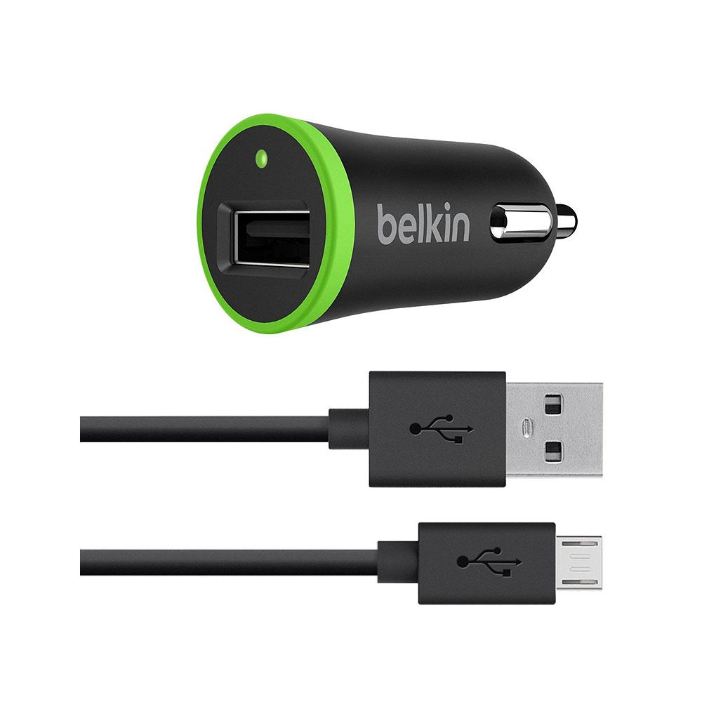 Belkin USB Car Charger + Micro USB Cable, 5 Watts, Single USB, Black