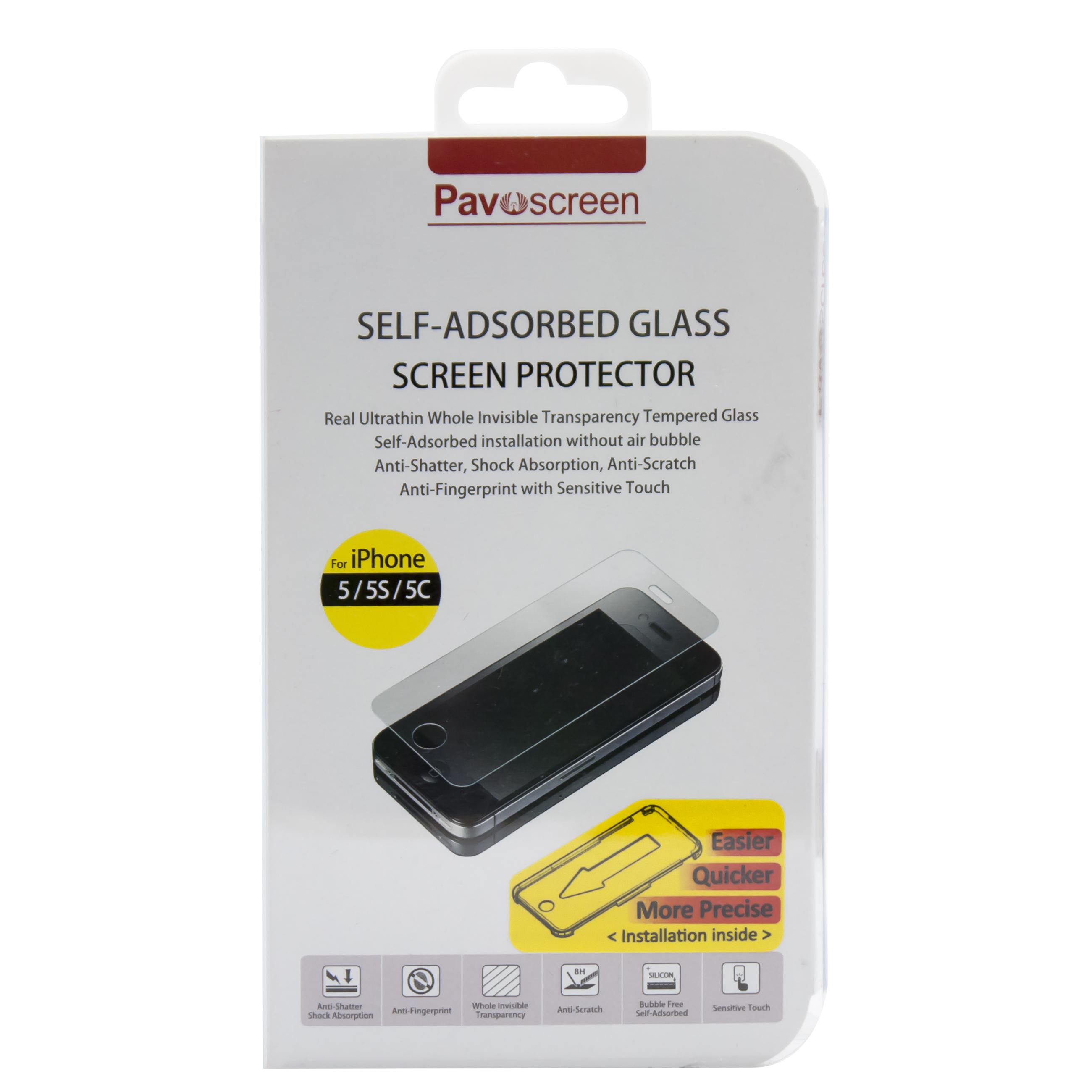 Pavoscreen Tempered Glass with Installer Smartphone Screen Protector for iPhone SE (1st Gen