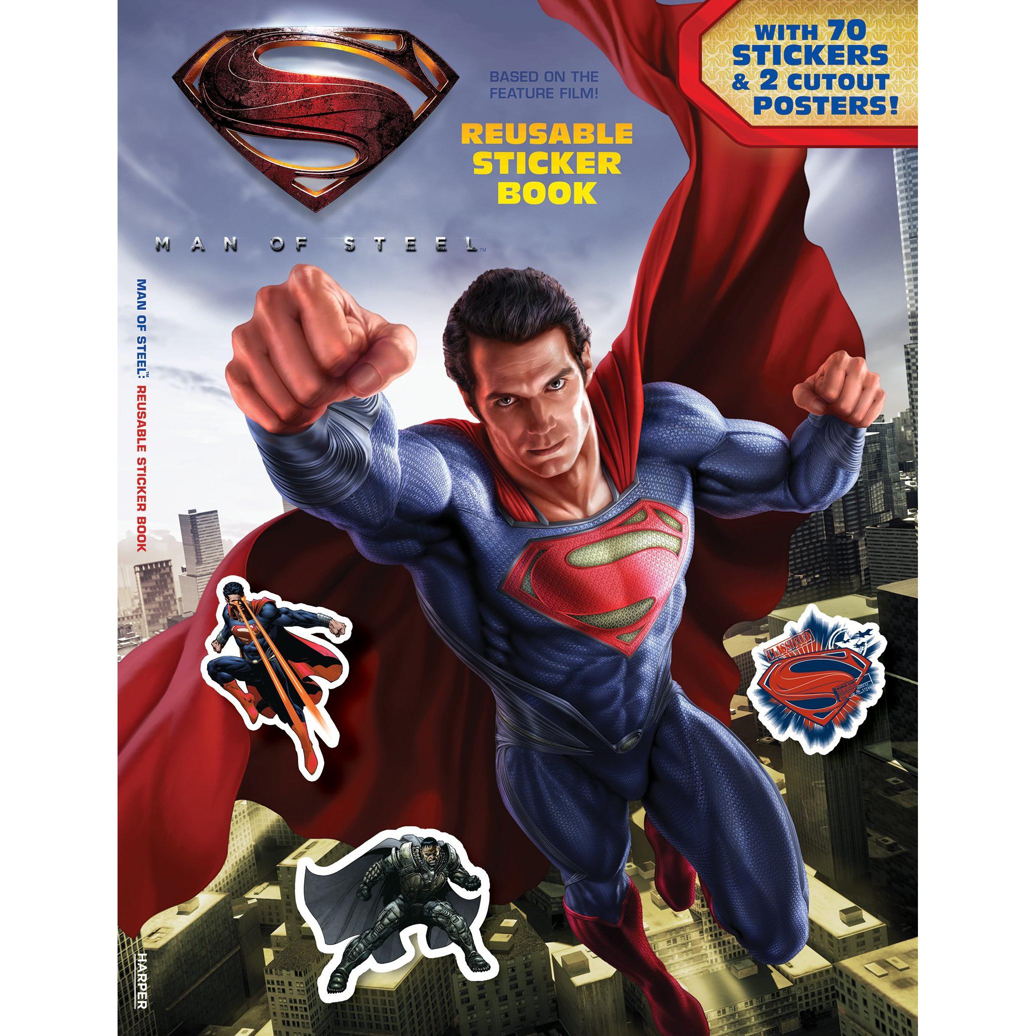 Man of Steel: Reusable Sticker Book | Children Books | English Books | Children - Reference/Ency | Children - Younger (6-9) | Children Sticker Books (5 - 8)