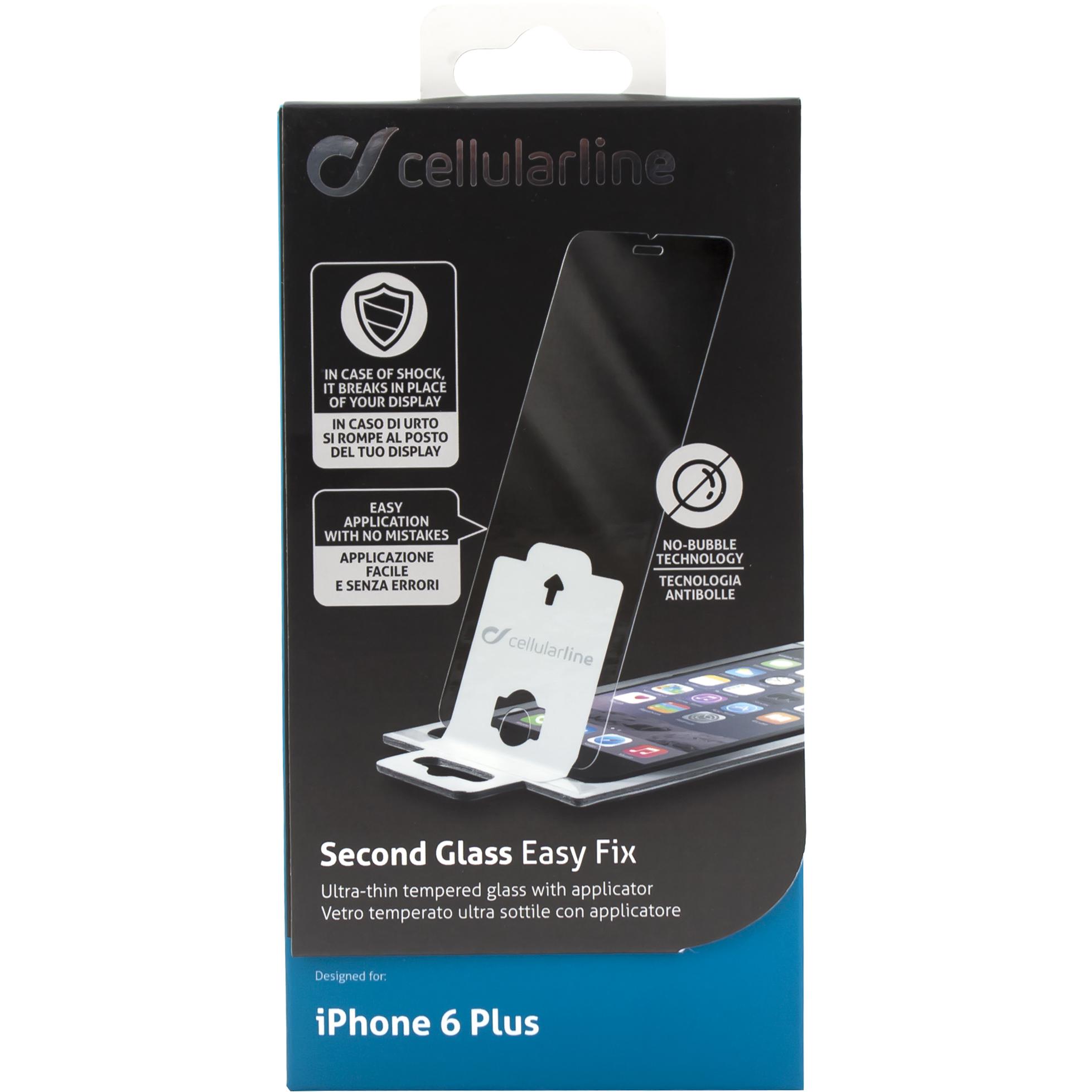 Cellularline Second Glass Easy Fix Ultrathin Tempered Glass with