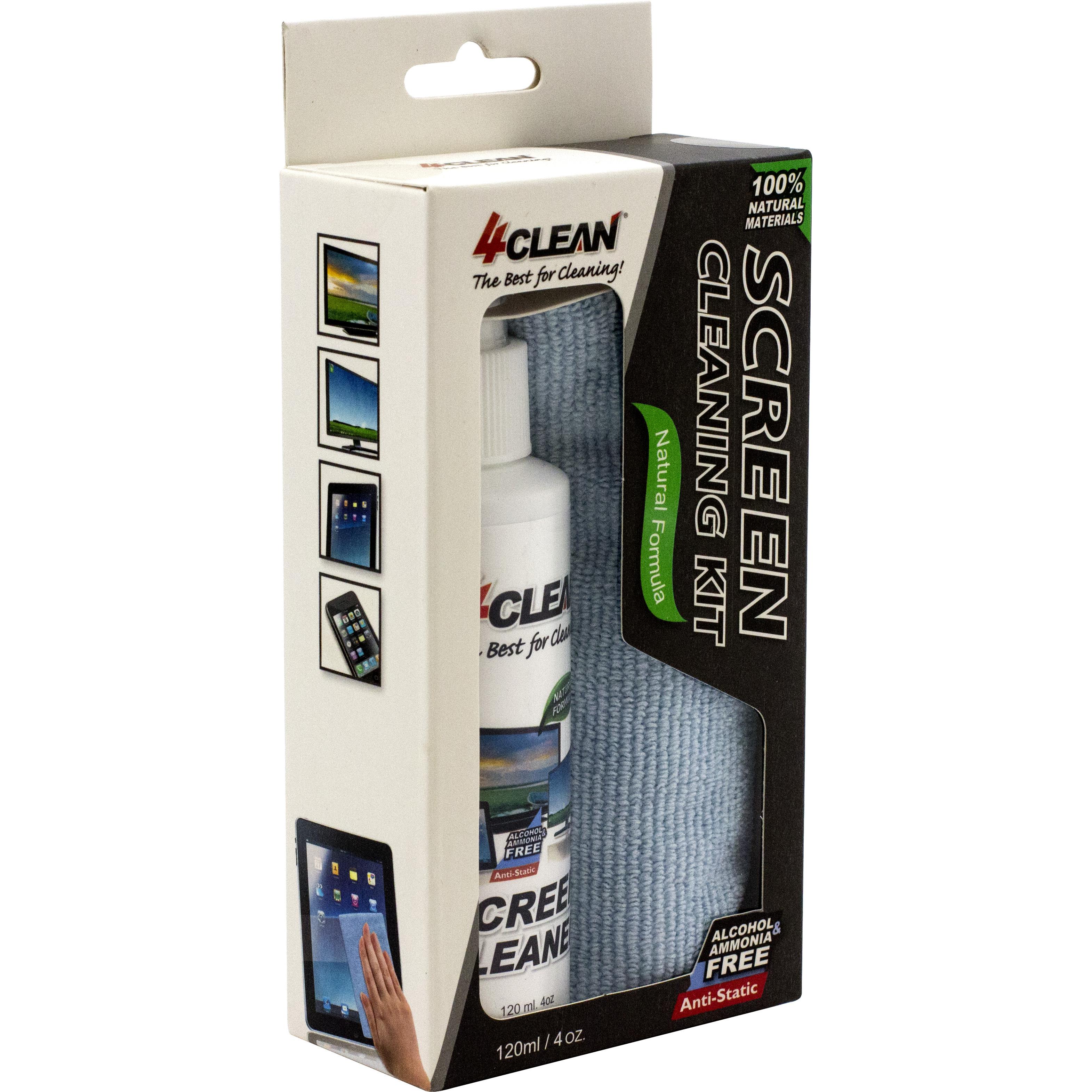 4Clean Cleaning Solution;Microfiber Cloth Screen Cleaning Kit, Screen ...