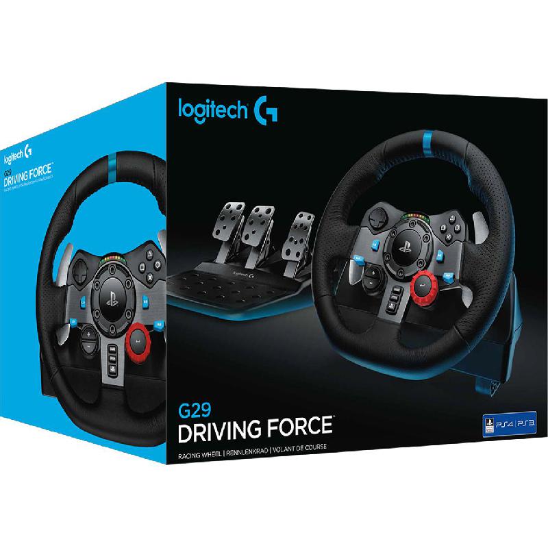 Logitech Driving Force G29 Racing Wheel + Pedals, Wired, for PC/PlayStation 5/PlayStation 4, Black