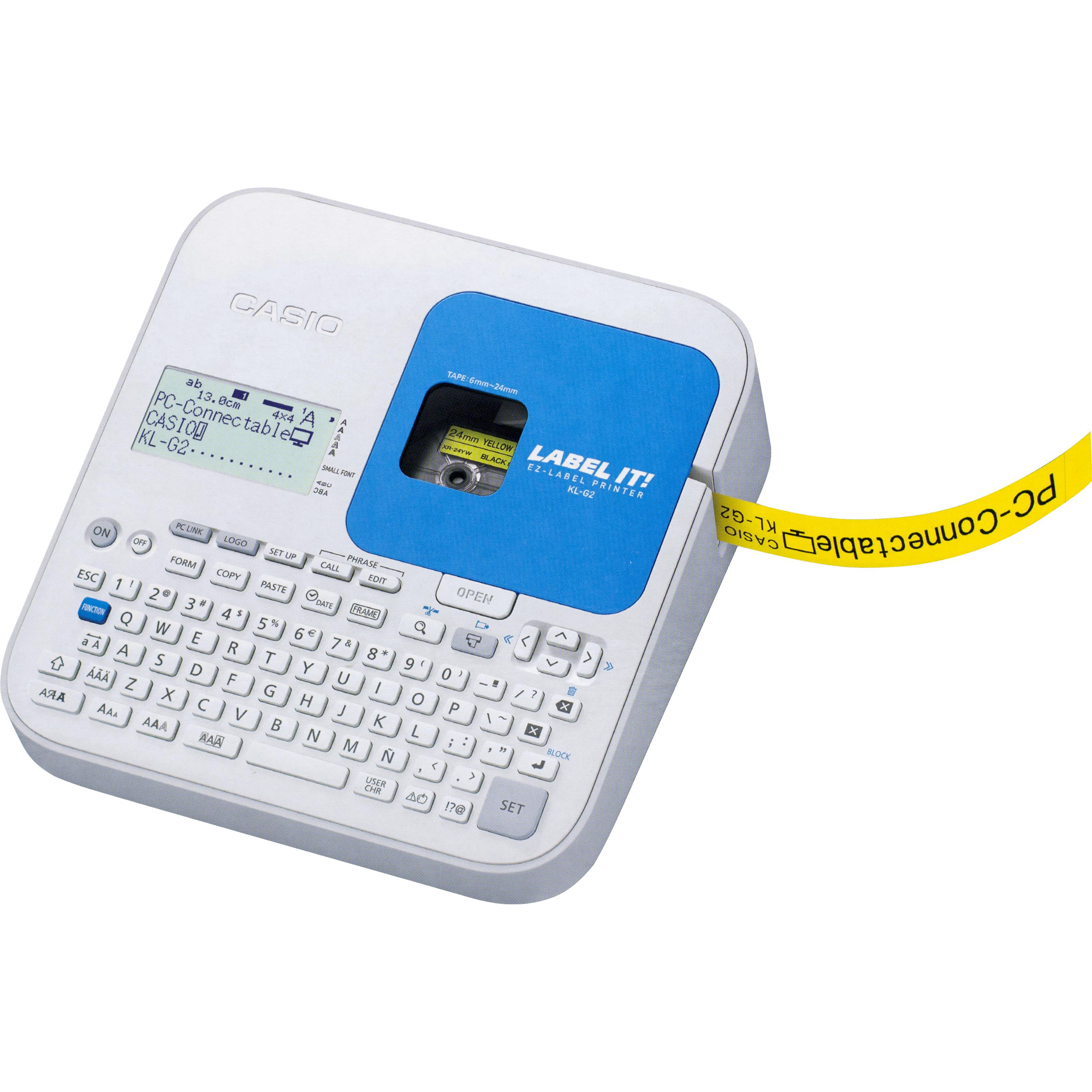 Casio Label It KLHD1 Label Printer, 3 Lines, English, Grey/White price