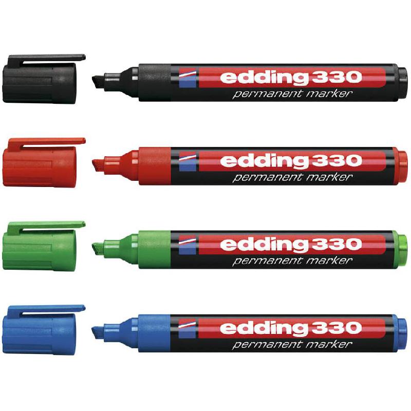 Edding 383 Flip Chart Marker, 1 5 mm Chisel Tip, Black;Blue;Green;Red